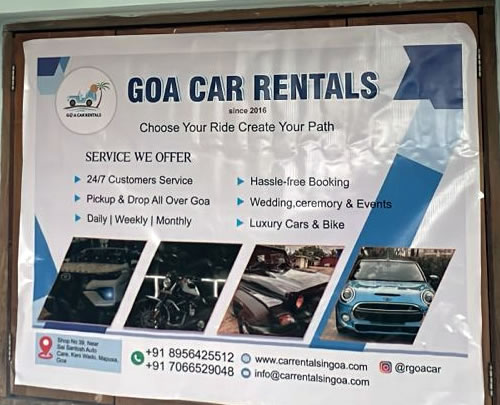 Car rental service at Goa International Airport terminal